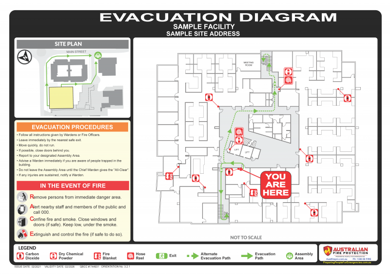 Fire Evacuation Diagram Brisbane & Gold Coast | Australian Fire Protection